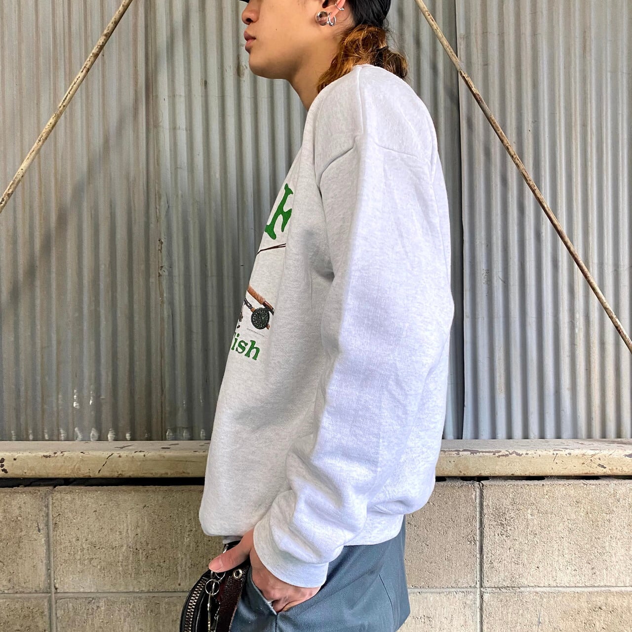 オンラインストア新作 メンズ グレー トレーナー ストリート スウェット プリント 長袖 Usa古着 スウェット Daisenkaku Or Jp