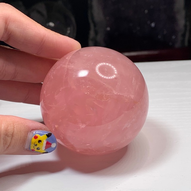 6.濃厚ピンク☆スターディープローズクォーツ スフィア