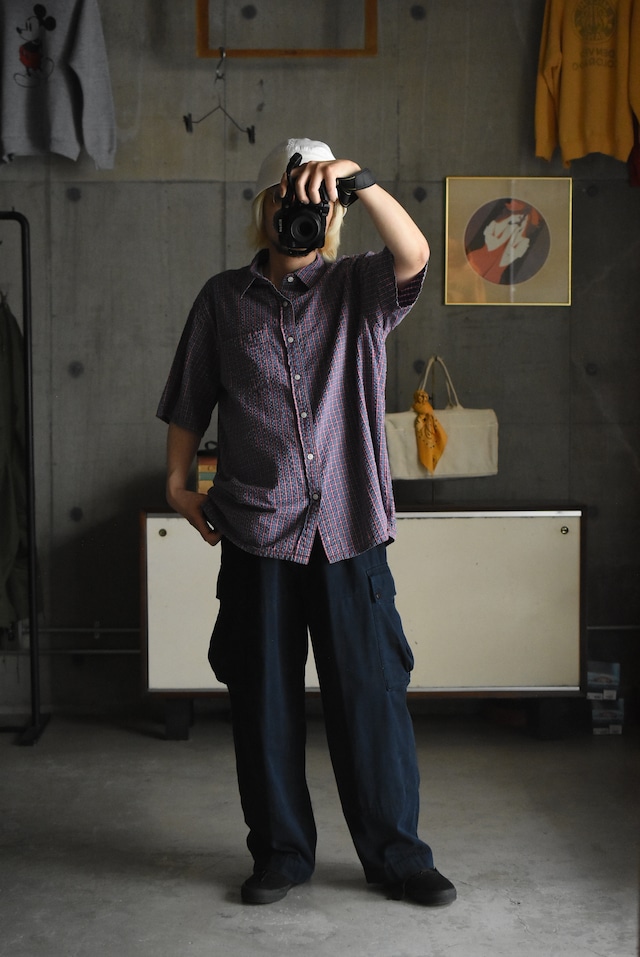 OK/00's "L.L.Bean" seersucker check shirt.