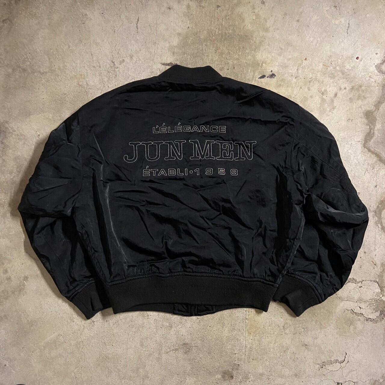 ロゴ junmen JUNMEN ジュンメン セットアップ L ウール BRW ストライプ 古着の販売・通販なら