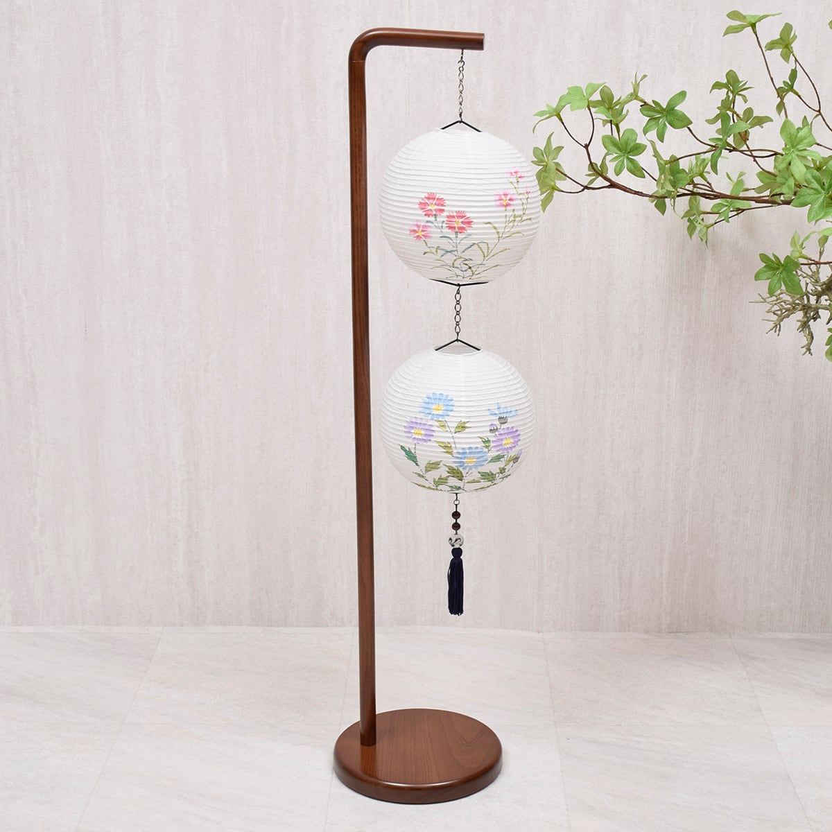 盆提灯【Cuore Luce】撫子・都忘れ|クオレ・ルーチェ|アッシュ|モダン |おしゃれ |コンパクト| ミニ |岐阜提灯|ちょうちん