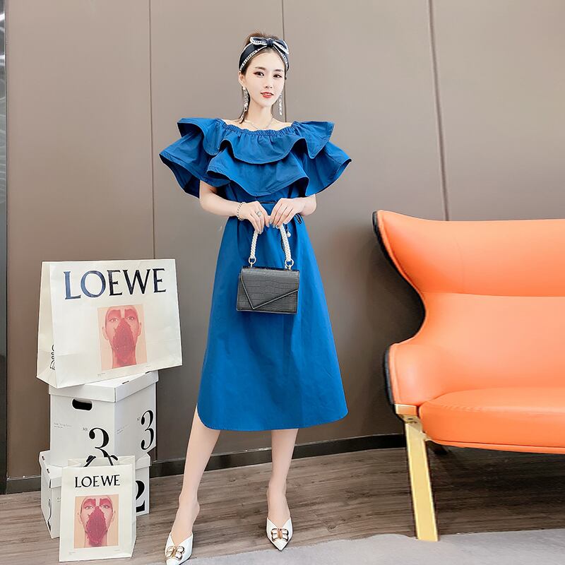 ワンピースルーズドレス エラスティック 伸縮 大きめサイズ ミックスインファッション45936522510