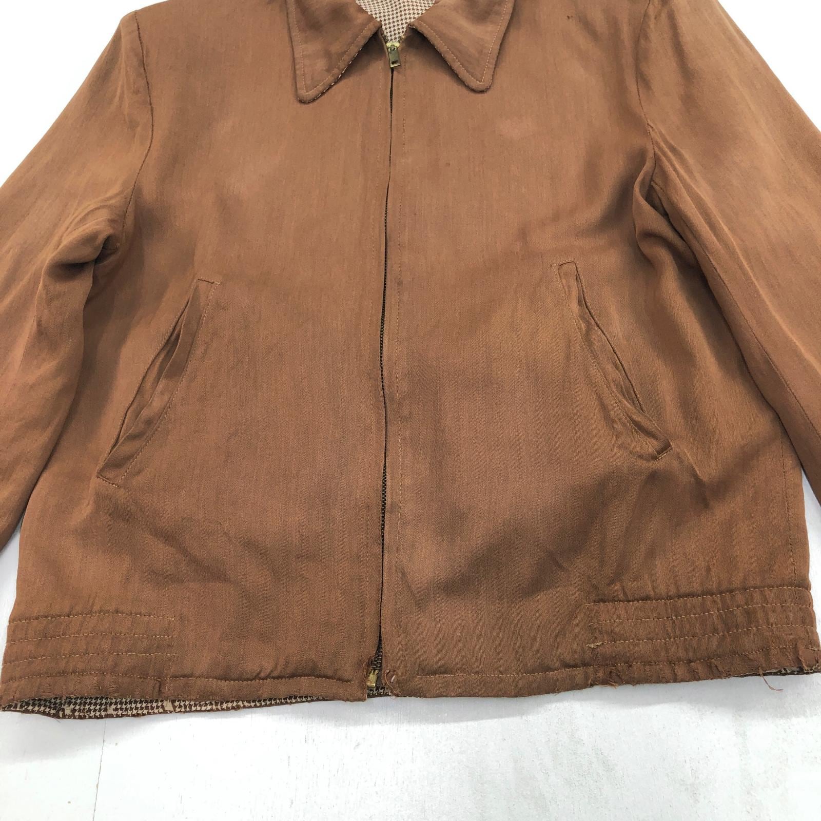 UNKNOWN 50- 60年代 リバーシブル 無地 千鳥格子 ハウンドトゥース