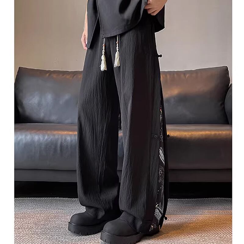 ドローコードタッセル付きストレートワイドパンツ 3color MPA0139