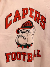 ご予約分【80s〜90s USA製】CAPERS FOOTBALL ブルドッグプリント ラグランスウェット