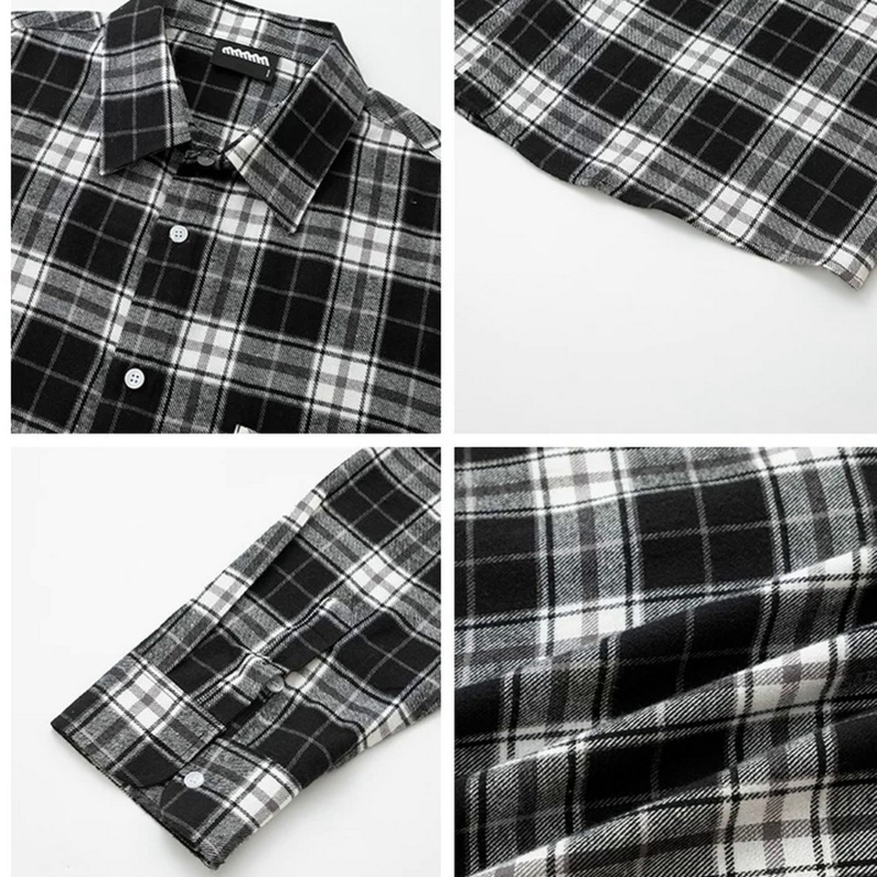レトロブラックチェック柄シャツ　1247