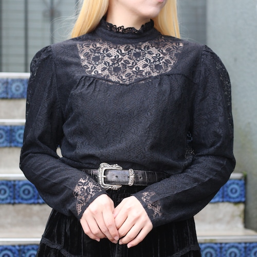 USA VINTAGE ALL LACE DESIGN BLOUSE/アメリカ古着総レースデザインブラウス