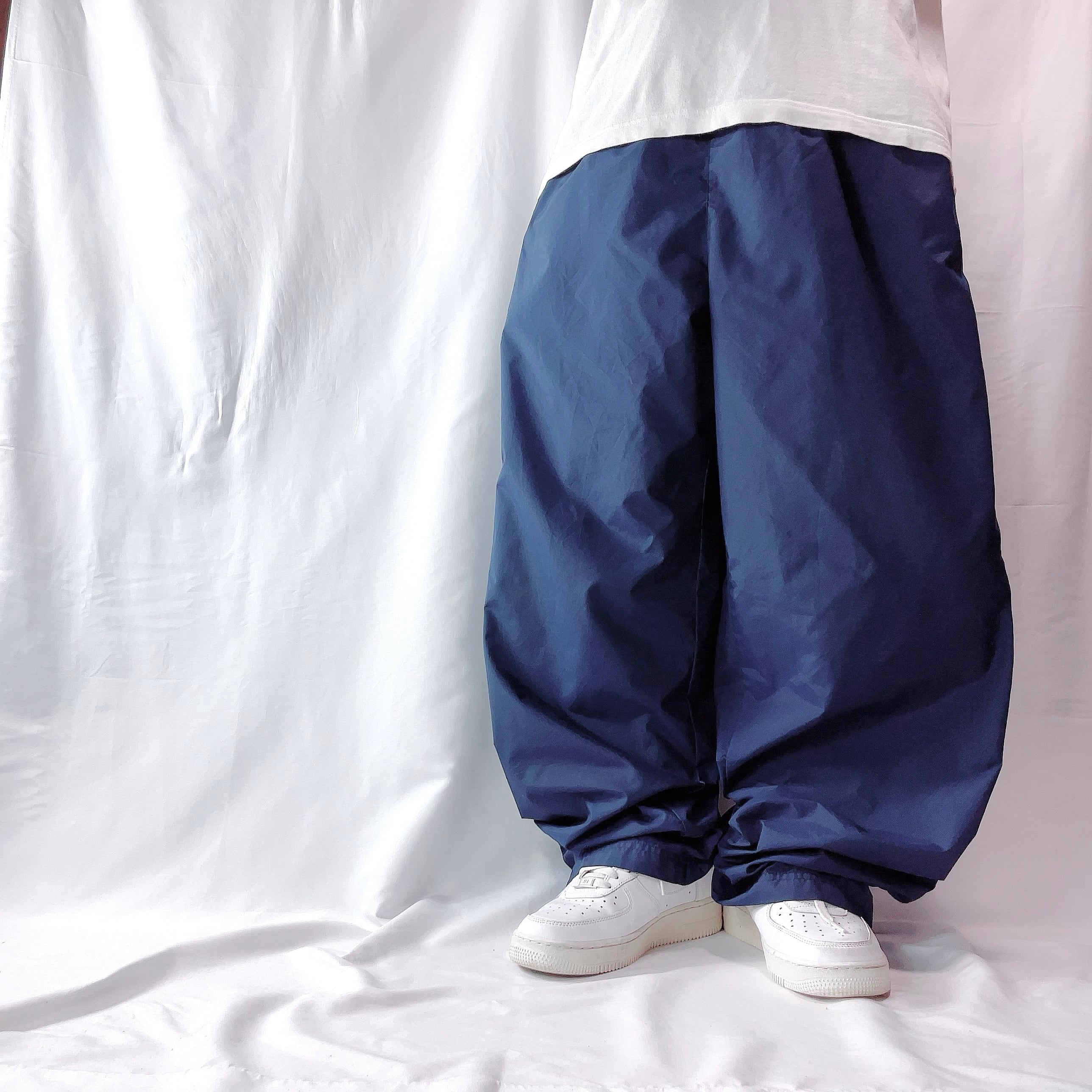 極太 00s OLD NIKE XLサイズ バギートラックパンツ 黒 グレー 00s オールド ナイキ 極太 トラックパンツ バギーパンツ ネイビー XL