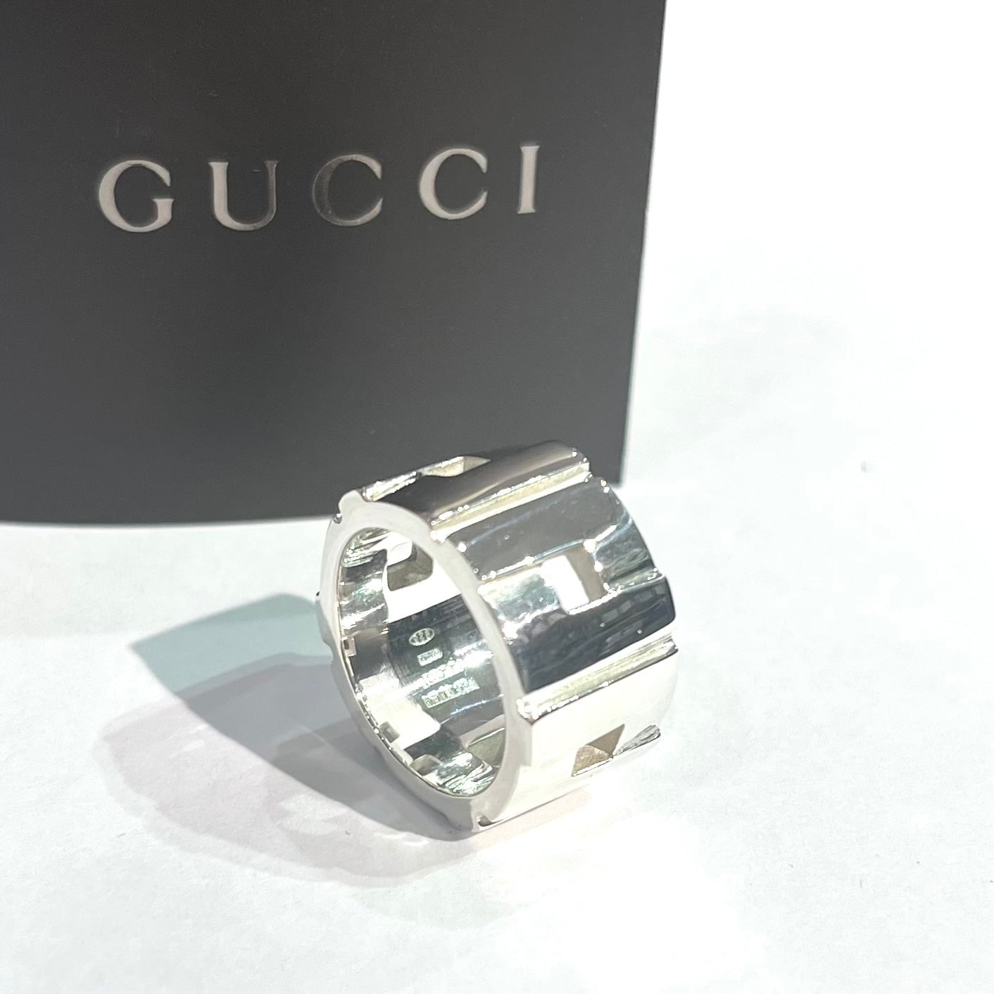 SALE 【GUCCI】2058 グッチ 指輪ワイドパネルリング 13号／幅1.2cm