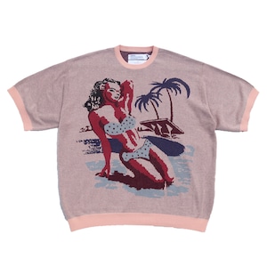 DAIRIKU 24SS "Swimming Girl" Pullover Knit (Salmon Pink)