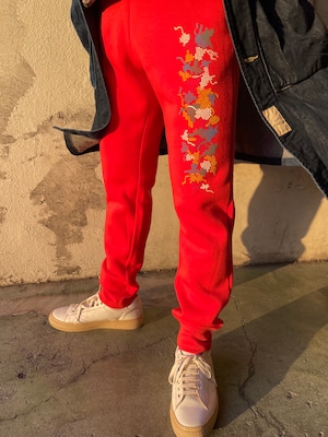 Cross-stitch Print sweat pants 2021