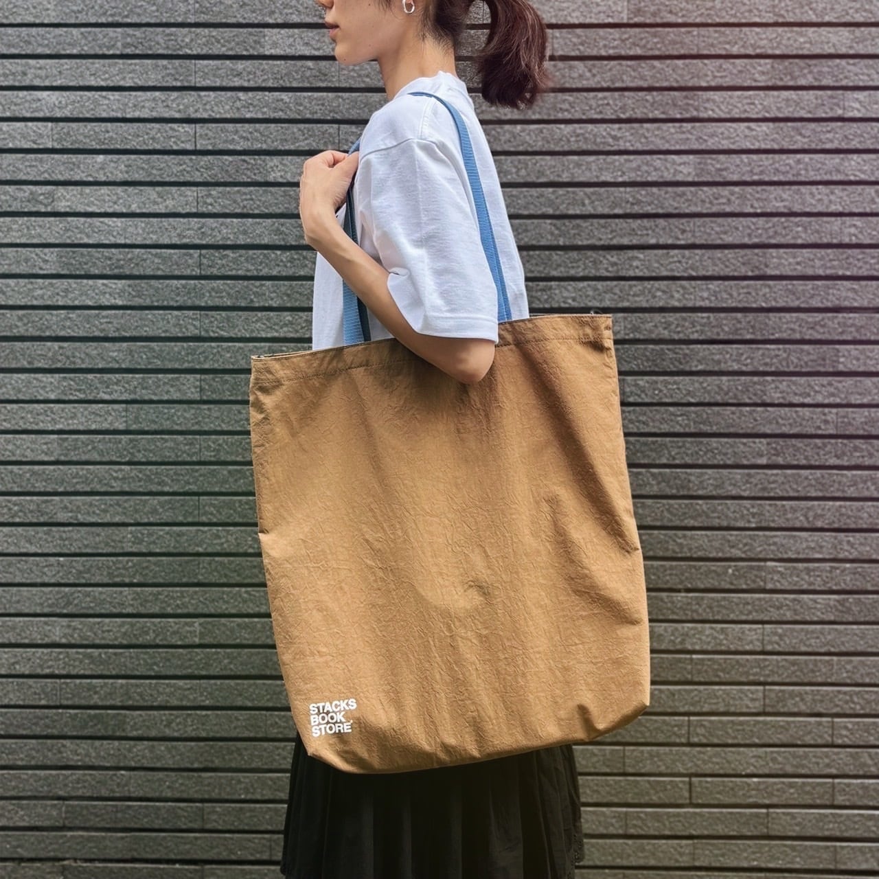 stacksbookstore - 2way nylon tote ベージュ stacks bookstore - 2way nylon tote | stacks bookstore