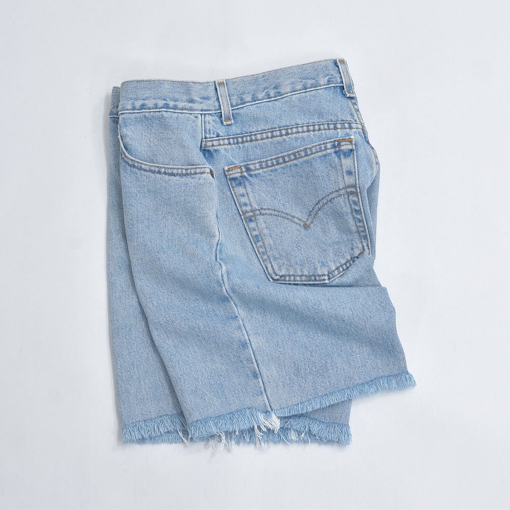 00s メキシコ製 Levi's 550 リーバイス カットオフ フリンジ デニム