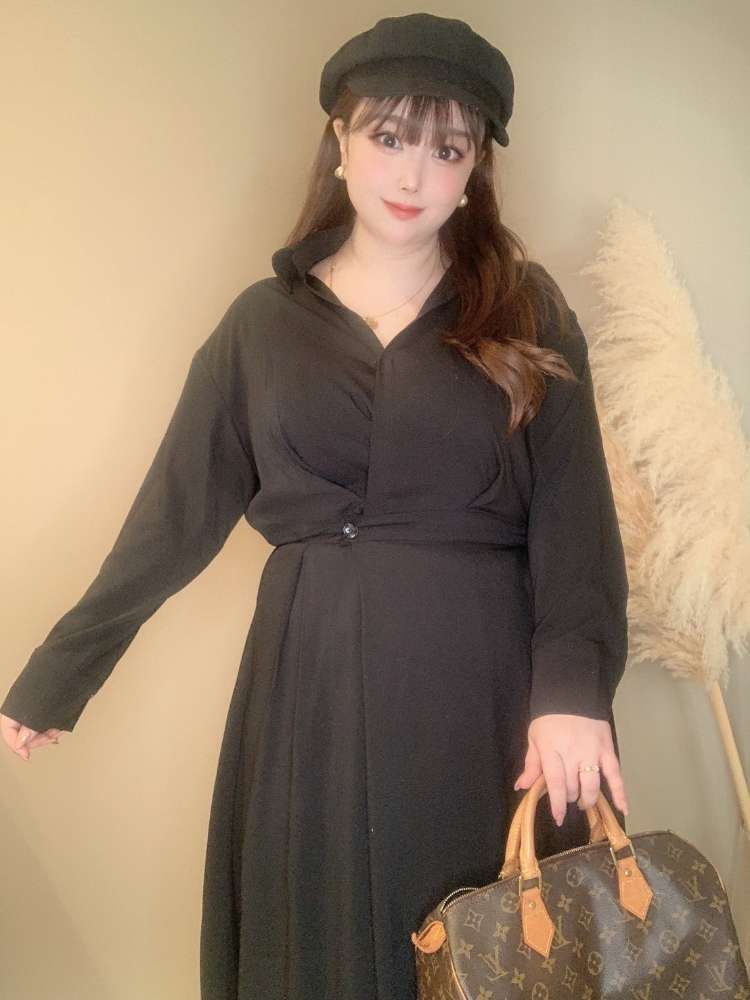 スキッパーカラーカシュクールワンピース 袖が選べる エレガントコーデ フォーマル きれいめ おしゃれ 大人 大きいサイズ 韓国 CH5183