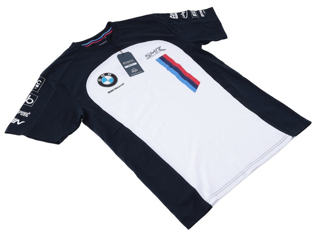 BMW motorrad　World SBK　白色（白紺）　ドライ Tシャツ　WORLD SUPER BIKE オフィシャル 公式 Tシャツ（検：motoGP 1000RR）