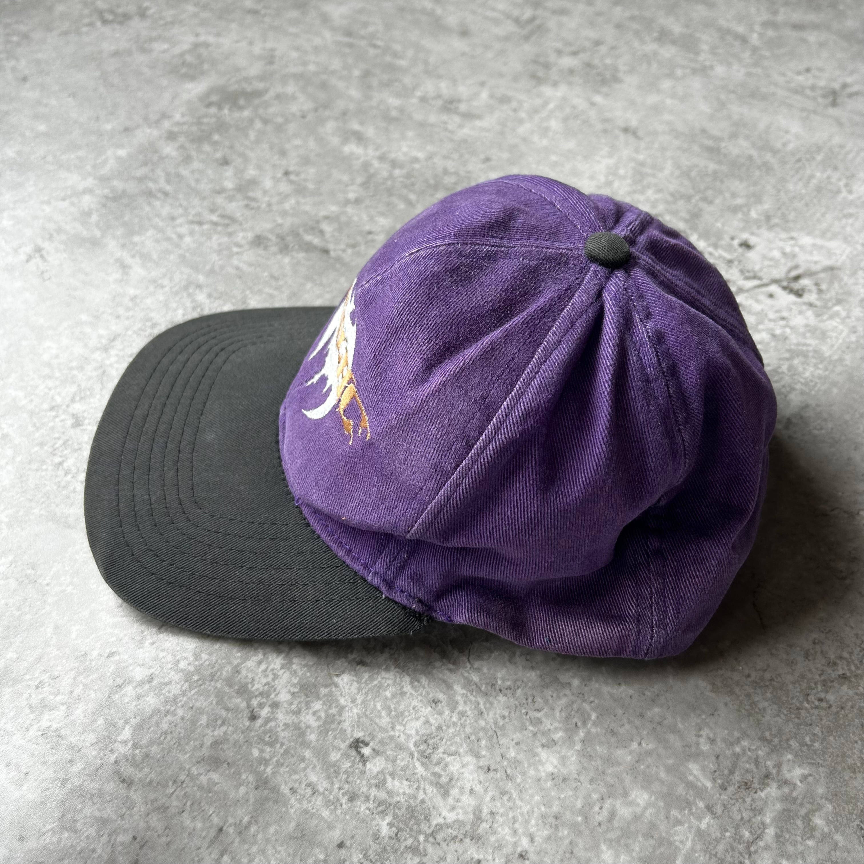 90's ZORLAC コットン6パネル キャップ 90s zorlac ゾーラック 6パネルキャップ パープル×ブラック ツートン