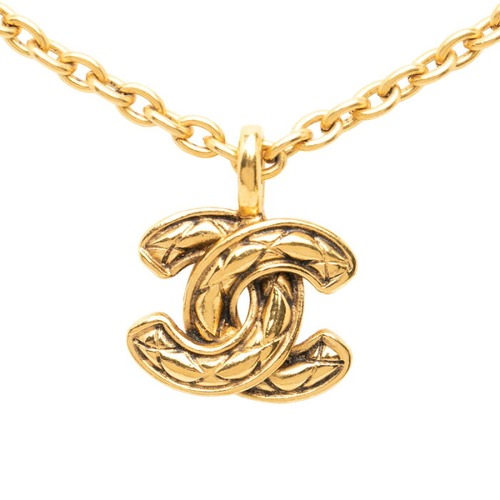 シャネル ココマーク マトラッセ ネックレス ゴールド メッキ レディース CHANEL 【中古】