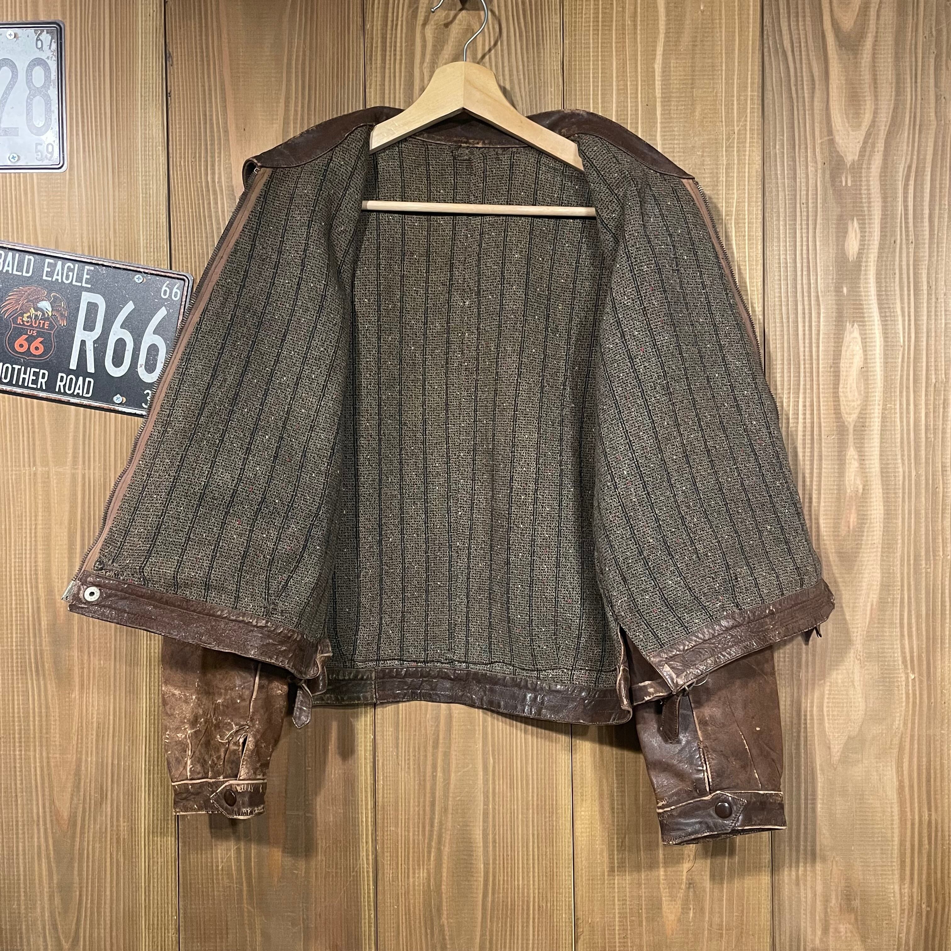 40s French motorcycle レザージャケット モーターサイクル