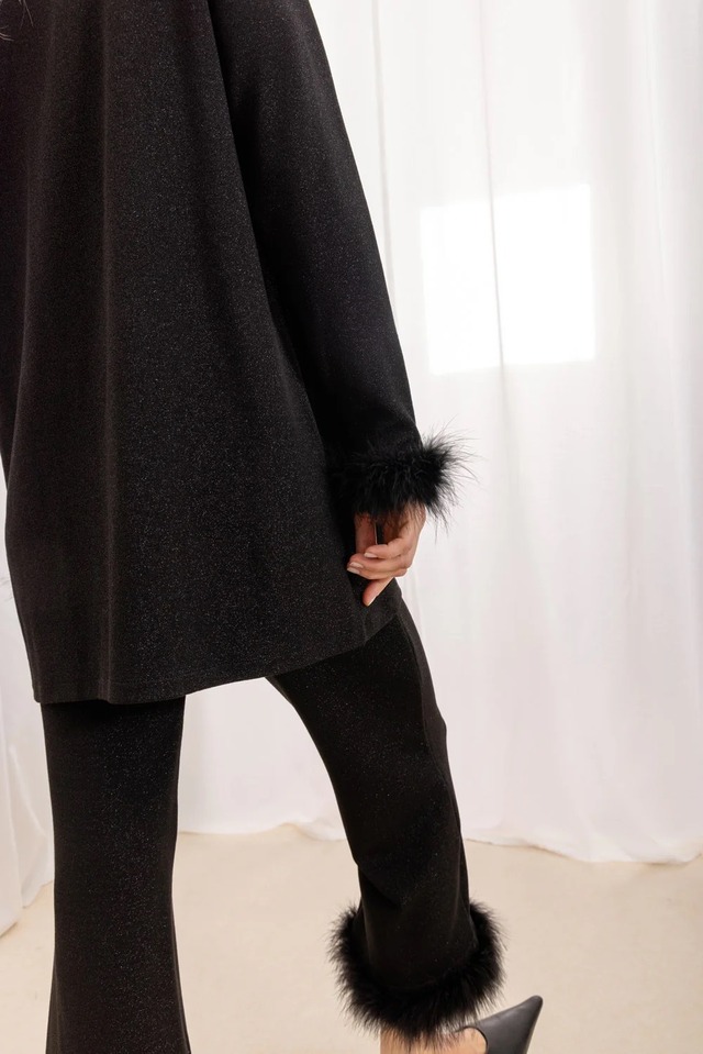 DISCO LONG SLEEVES TOP - BLACK