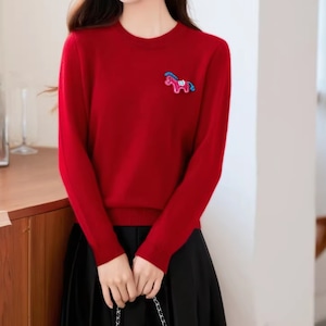 3色/アニマルコサージュニット ・10175 3色/アニマルコサージュニット ・10175