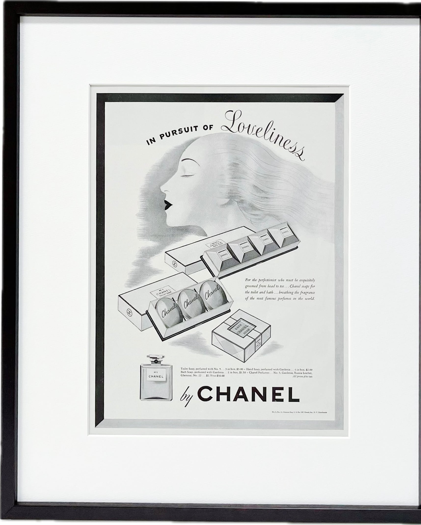 CHANEL vintageポスター 1942 広告＞ CHANEL シャネル ポスター ヴィンテージ アートポスター