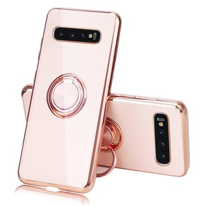 【新着特価】JOOBOY Galaxy s10 用 ケース SC-03L SCV41 ケース リング付き メッキ加工 レンズ保護 tpu ソフト ストラップホール付き 耐衝撃 スリム おしゃれ スマホケース 携帯カバー ギャラクシーS10 用 カバー (Galaxy S10 4G, ミルクティーの色)