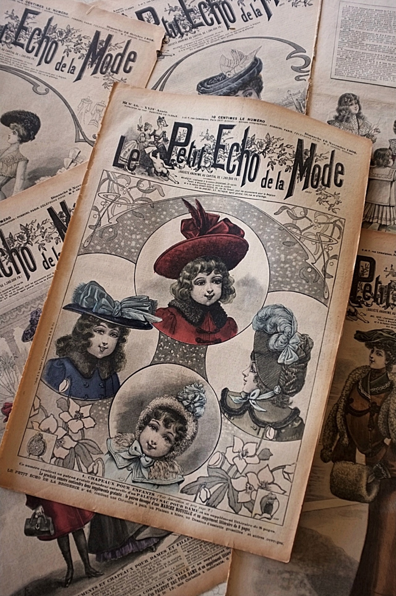 フランス 1902s Le Petit Echo de la Mode 44c 永遠の淑女とモード新聞b アンティーク