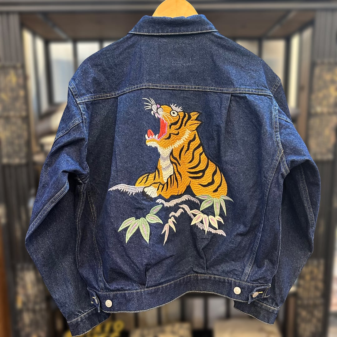 HOUSTON / ヒューストン 51566 DENIM EMBROIDERY TRACKER JACKET