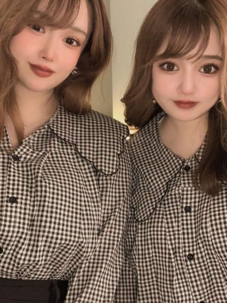再登場 ガーリー要素盛りだくさん可愛さ重視のお揃いコーデ ギンガムチェック ビッグカラー シャツ ブラウス トップス 春 秋 ホワイト 大きいサイズ 韓国 Ch0537 Chulachula チュラチュラ 可愛い大きいサイズ韓国レディースファッション通販