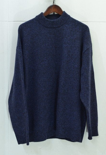 ATON BABY WOOL MOULINE MOCKNECK SWEATER ATON 別注 WOOL MOULINE