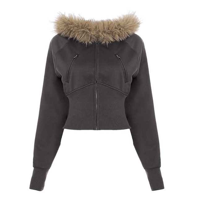 Short fur hoodie 1435