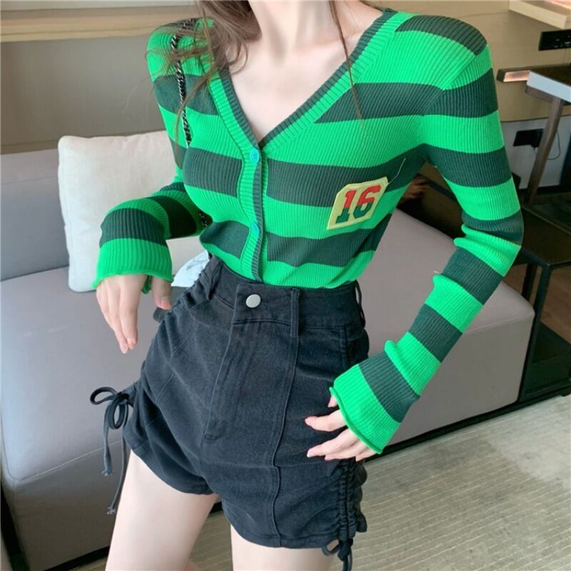 ブラックストライプニットカーディガンウェストショーツ ブルマー ブラックストロベリース33607589013