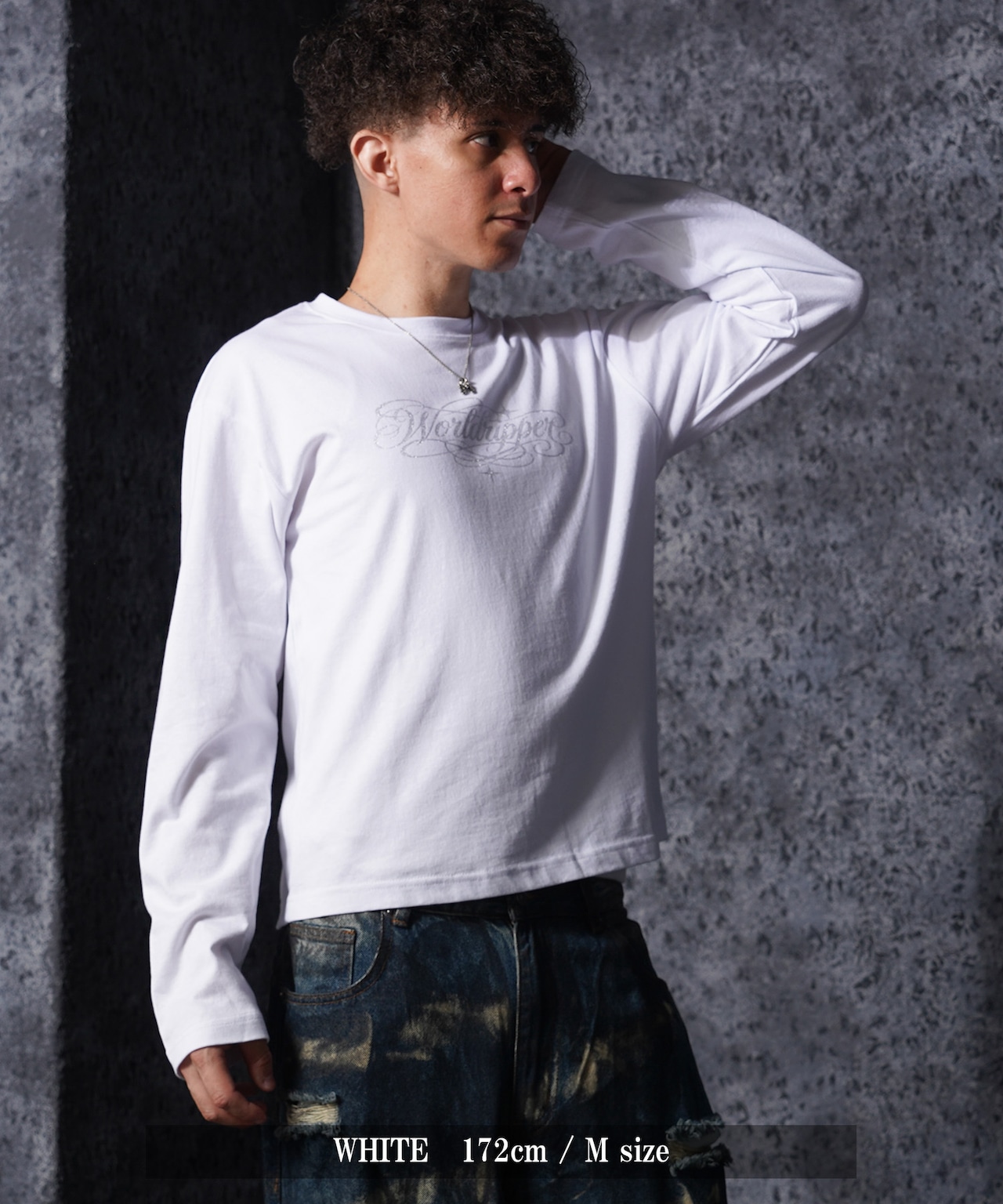 ◆ラメ加工 レタリングロゴ L/S Tee◆rp-26102
