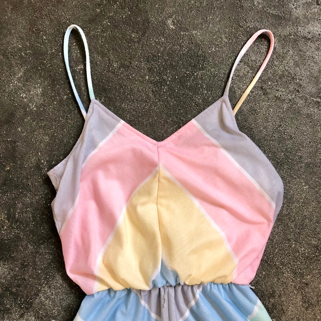 80's pastel color camisole dress