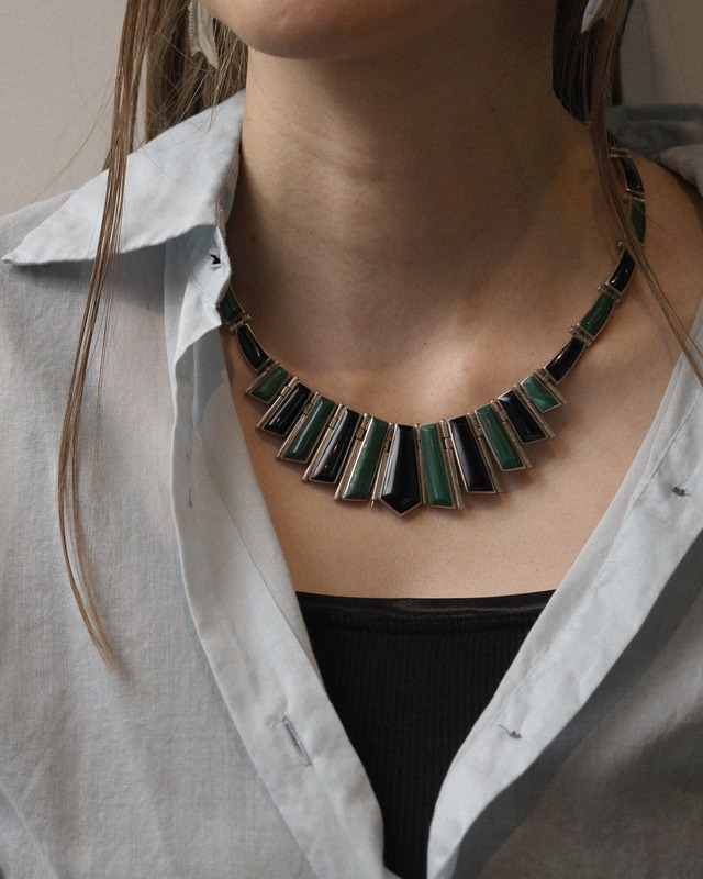 1980-90's Mexican Silver / Thunder Crest Necklace