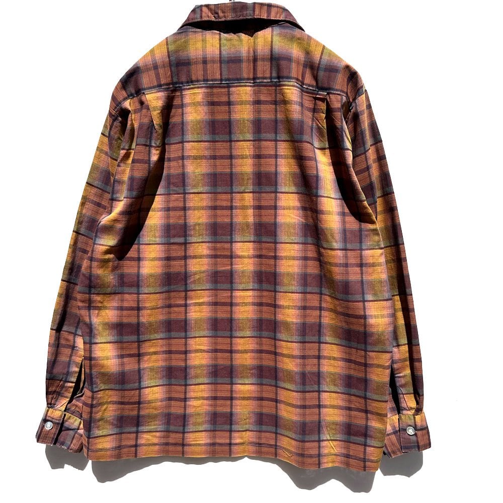 ARROW - Made In USA] Vintage Ombre Check Open Collar Cotton Shirt