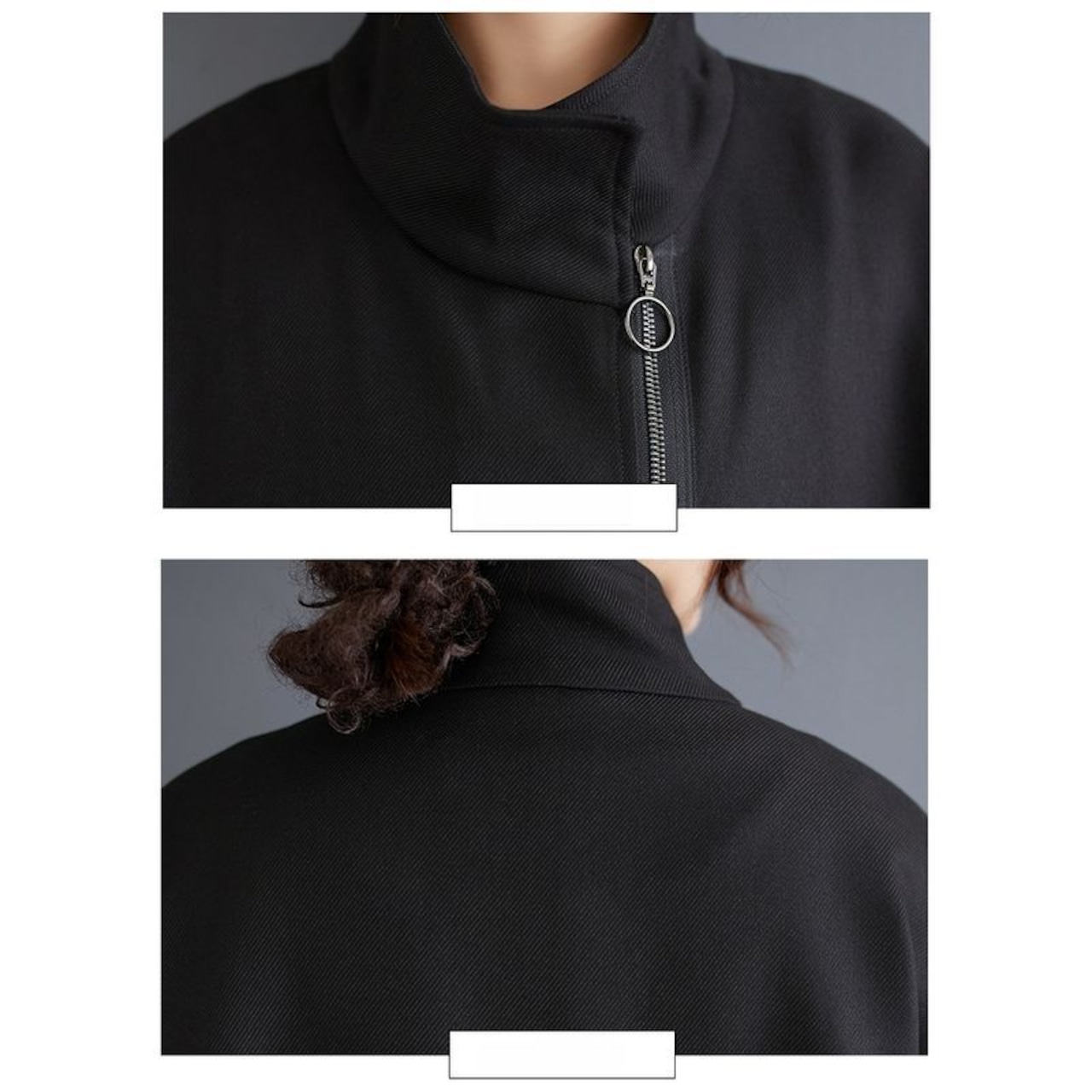 アシンメトリー ジップ ロングコート 60029