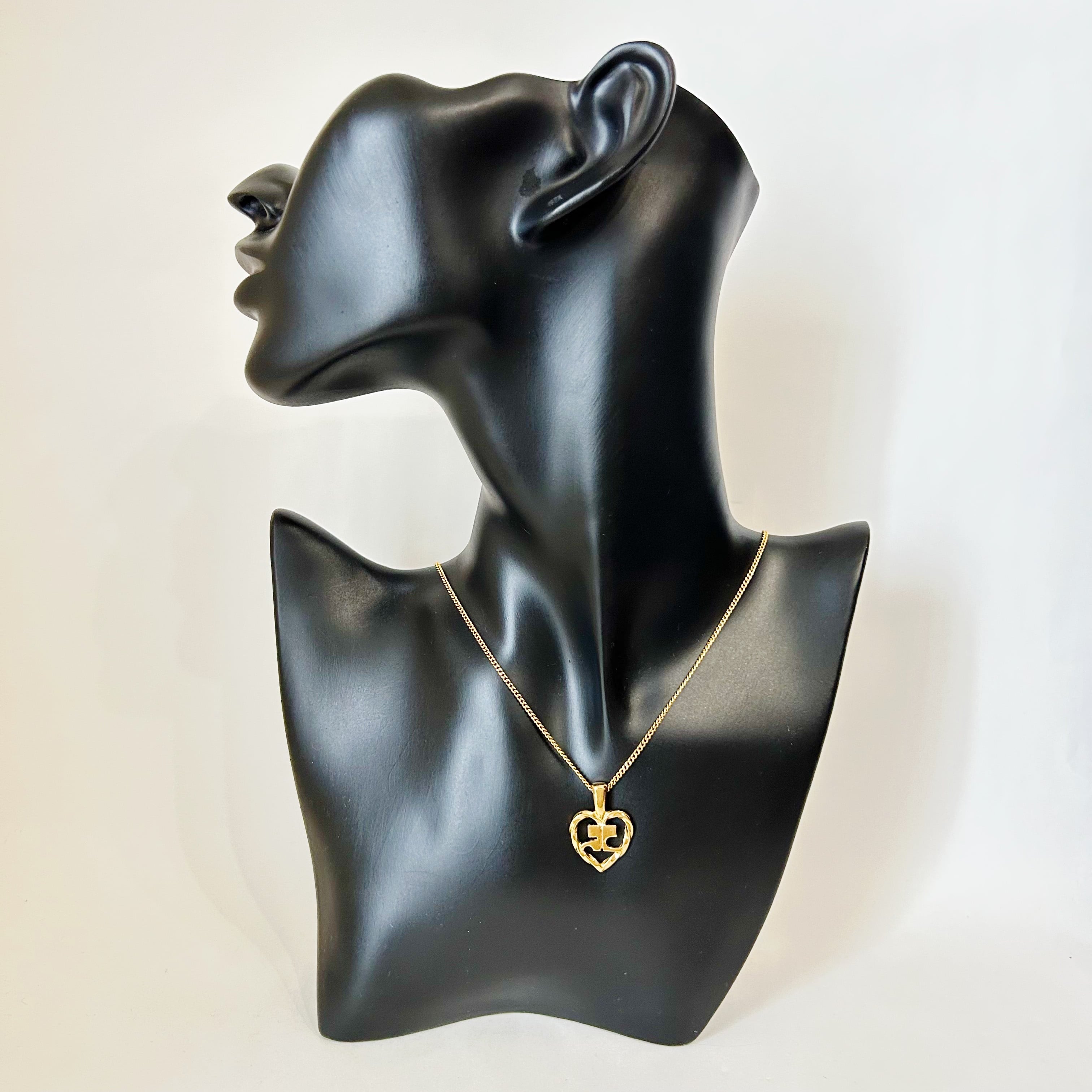 C7126】courreges heart emblem necklace/クレージュ/ネックレス