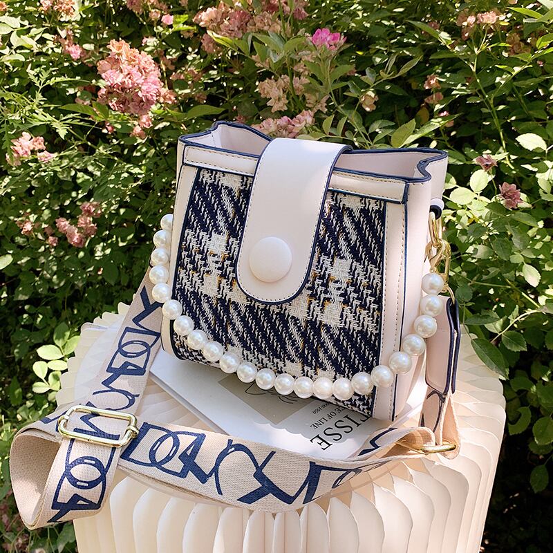 サマーパールチェーン 夏物 真珠 ハンドバッグ 手作りハンドバック64817714423