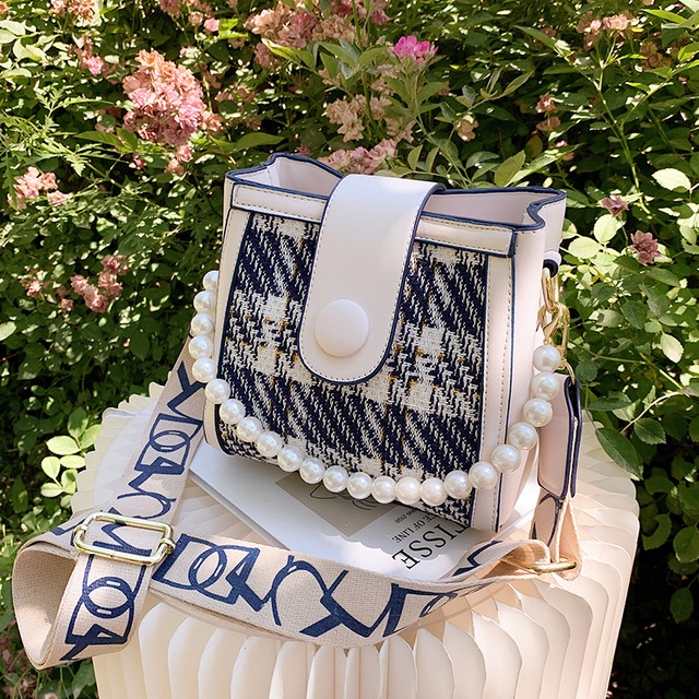 サマーパールチェーン 夏物 真珠 ハンドバッグ 手作りハンドバック64817714423