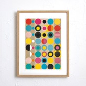 Colorful Dots｜鮮やかなドットが躍るモダンアートポスター｜遊び心と洗練が共存するポップでスタイリッシュなインテリアA4ポスター