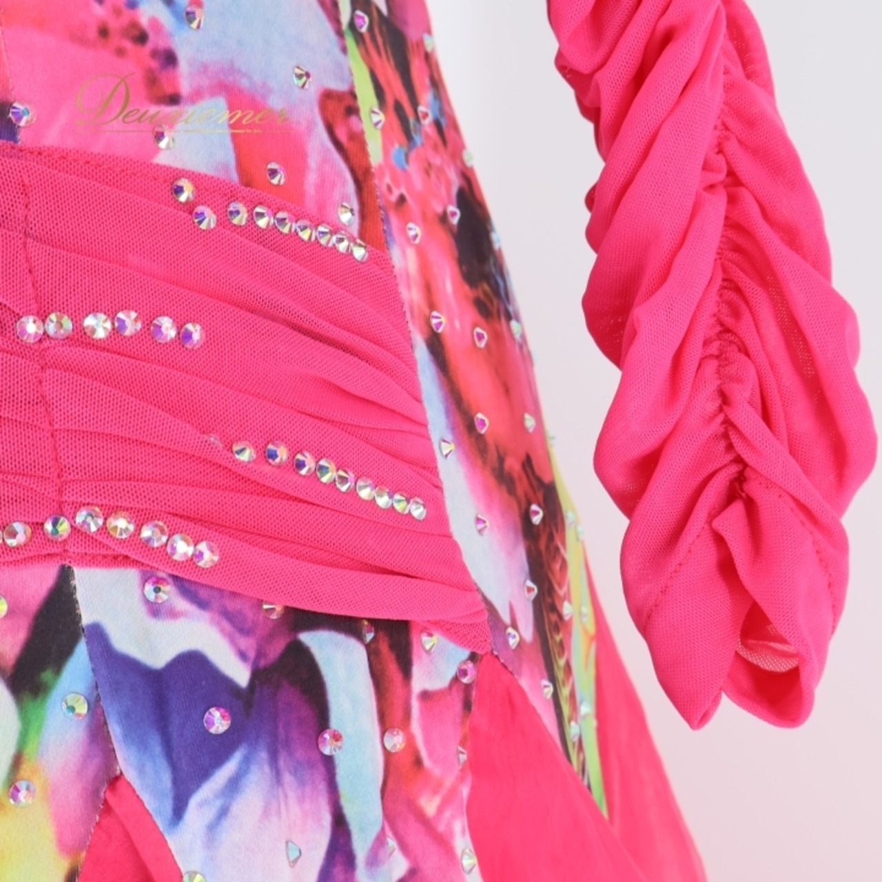 社交ダンス 衣装 スタンダードドレス スタンダード ドレス ワンピース ピンク 花柄 ベロア 伸縮 デモ 競技 ダンス パーティ GRANT 発表会 ピンク系 デザイン おしゃれ 可愛い フォーマル ダンスウェア ステージ衣装 発表会用 舞台衣装 コスチューム 競技会用