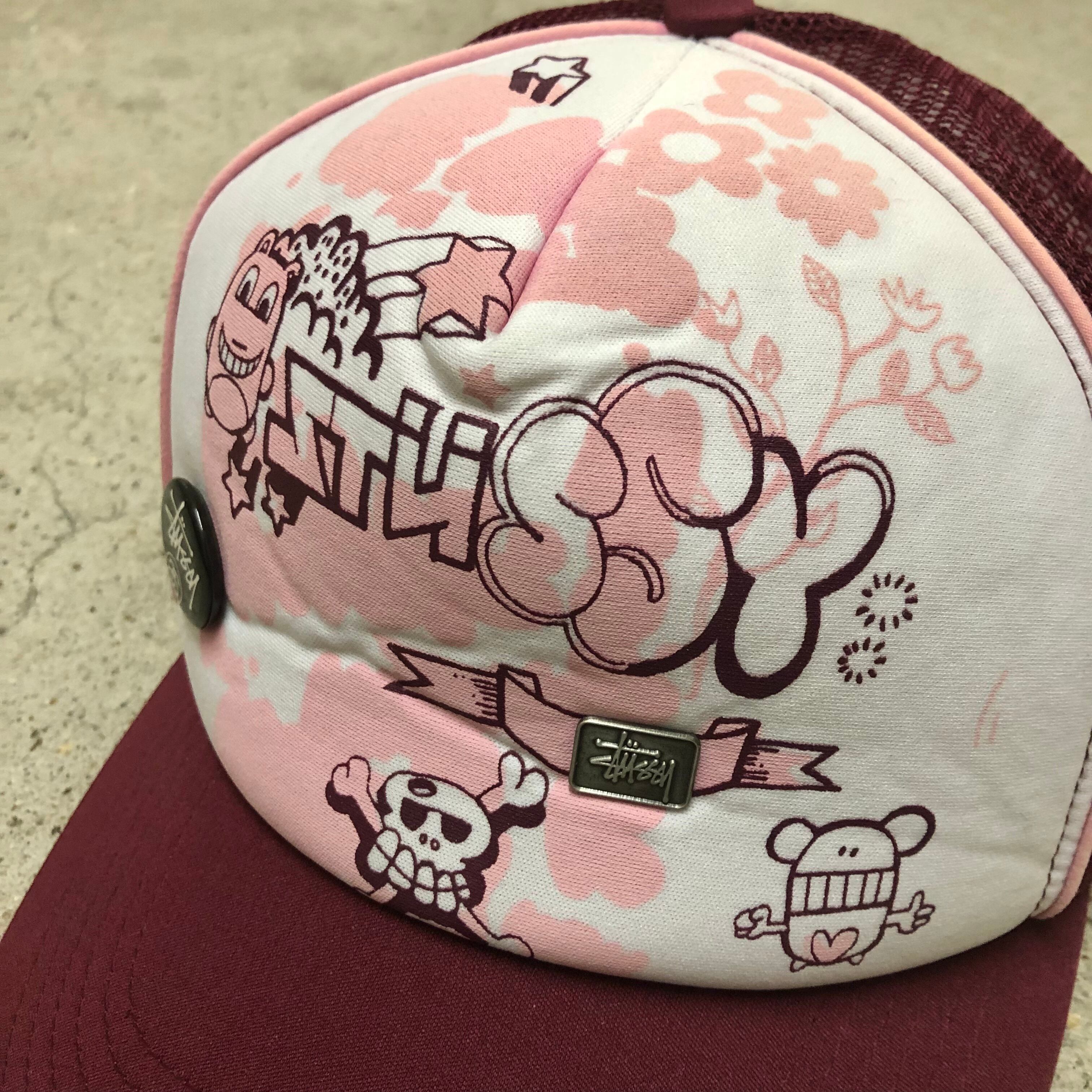 00s OLD STUSSY/Mesh Cap/Free/ピンバッチ/缶バッチ付き