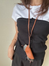 グラスクリップレザーネックレス