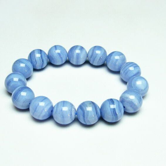 ブルーレースアゲート ブレスレット 14mm [M便 1/10] 111-12668