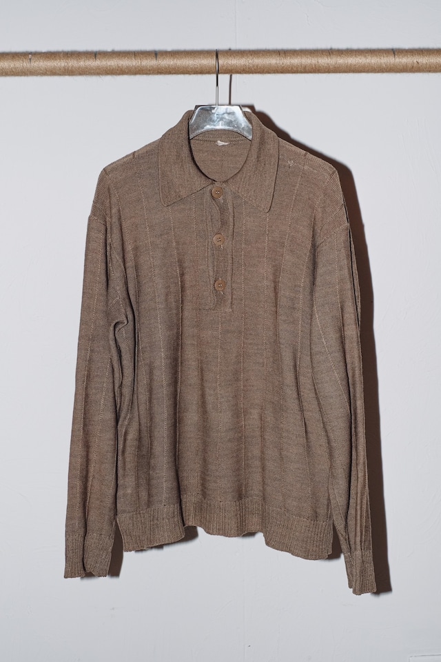 1980s half button knit polo
