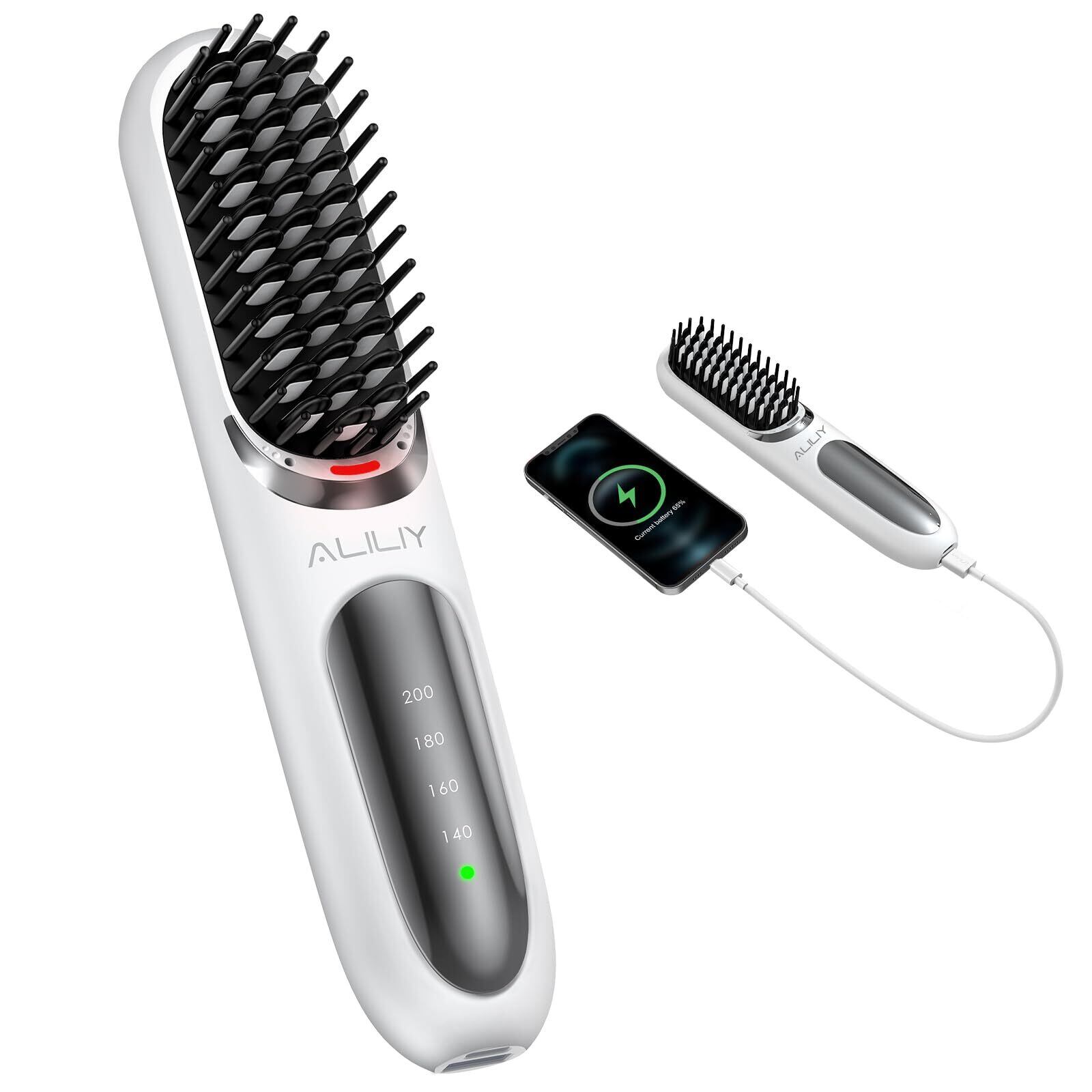 数量限定】アイロンブラシ コードレス ストレートブラシ ヒートブラシ