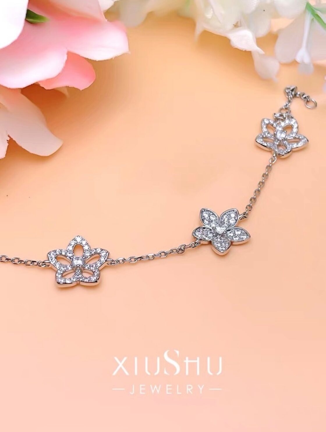 フラワー 高炭素ダイヤモンド キラキラ ゴージャス シンプル かわいい 