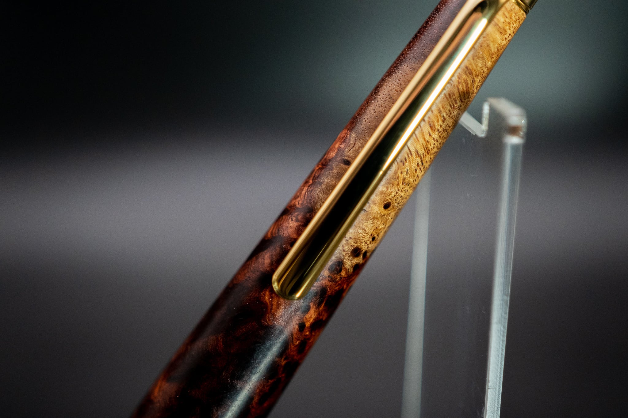 【朱色の銘木】 本花梨紅白 極上 gold BP