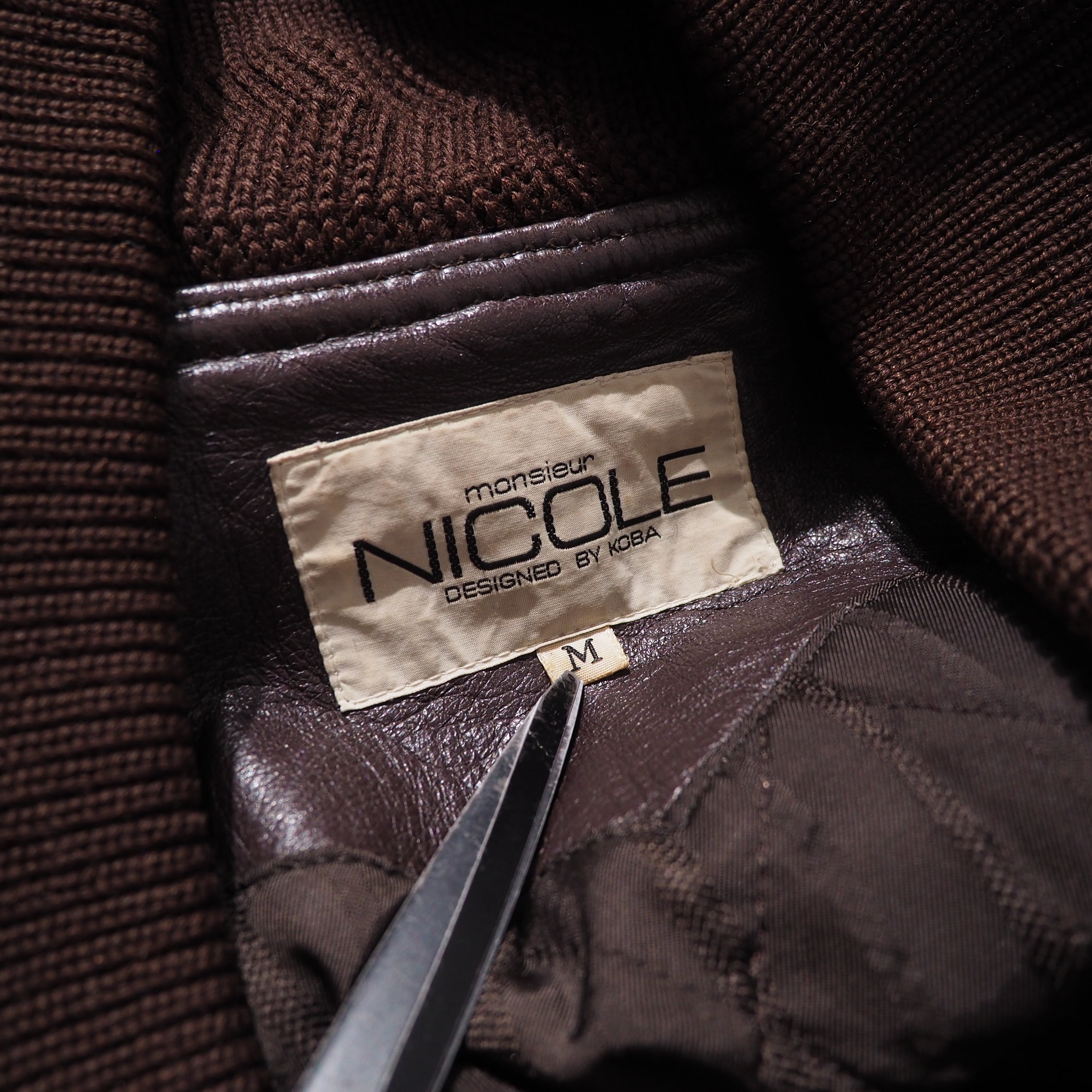 1980s " Monsieur NICOLE " Special N2-A sampling vintage Sheep leather jacket ムッシュニコル N2-A サンプリング レザージャケット